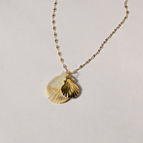 Golden Tide Seashell Pendant