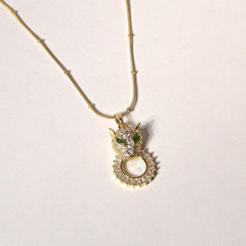 Regal Gold and Green Stainless Steel Owl