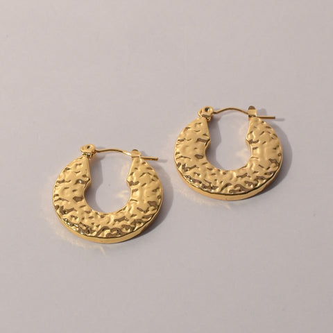 Gilded Artisan Hammered Hoops